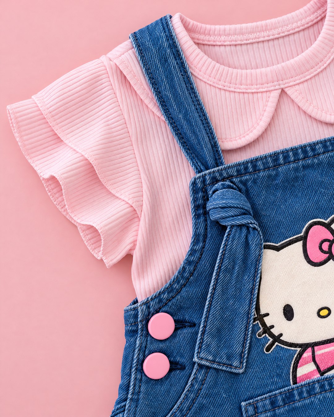 Jardineira Hello Kitty com Blusa Rosa - foto 3