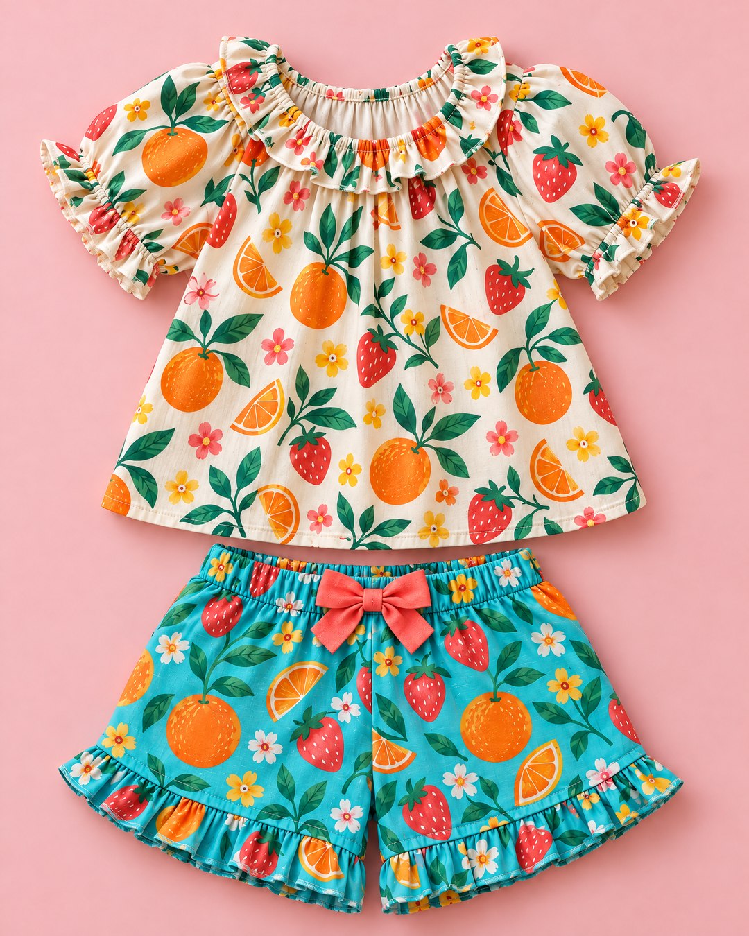 Blusa e short de estampa frutal - foto 2