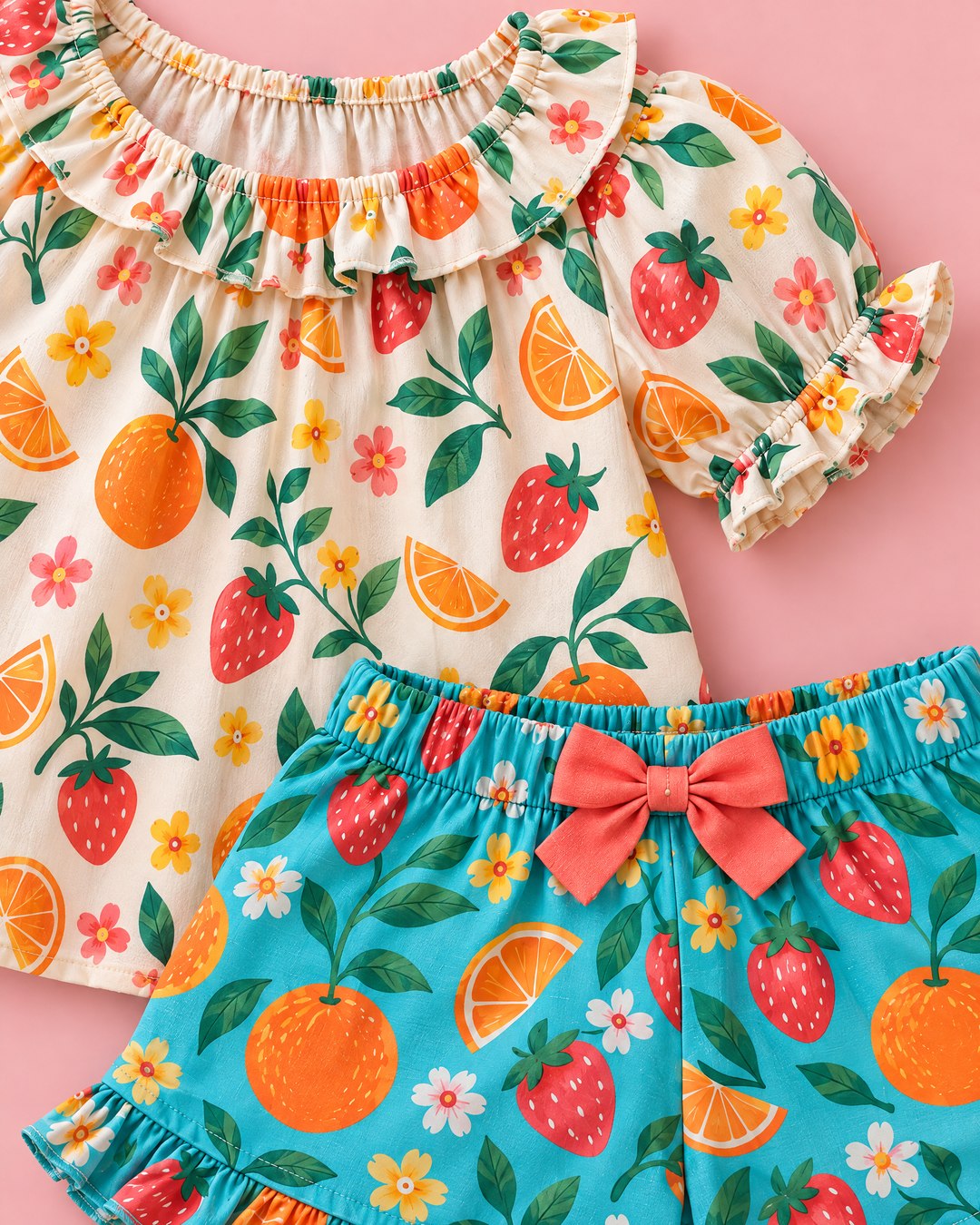 Blusa e short de estampa frutal - foto 3