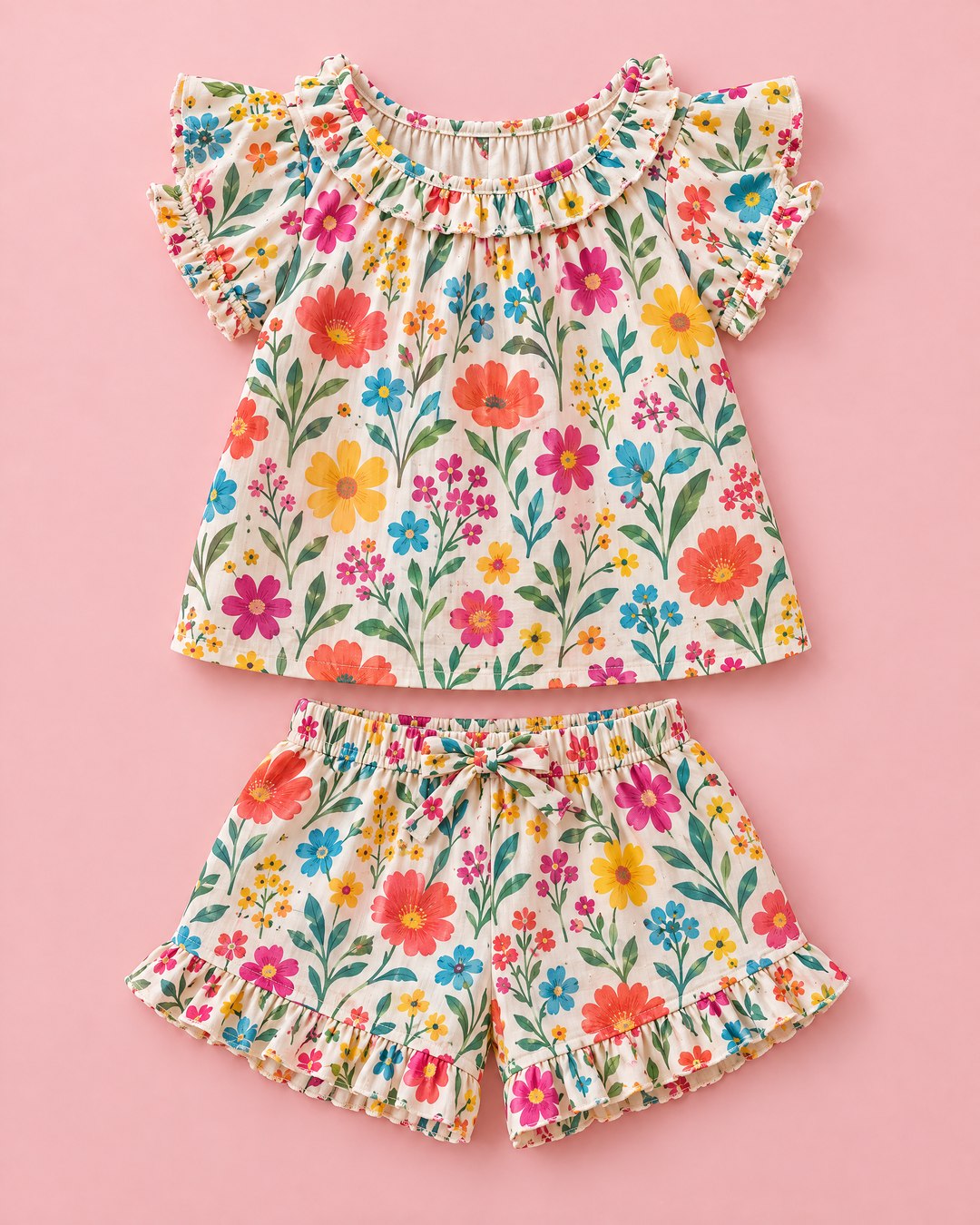 Blusa marfim de flores vibrantes - foto 1