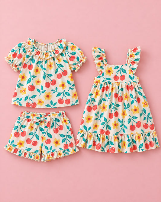 Conjunto Cerejas e Flores - foto 1