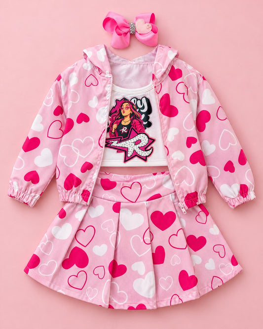 Conjunto Corações Pink - foto 1