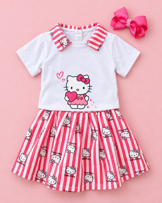 Conjunto Hello Kitty listrado vermelho - foto 1