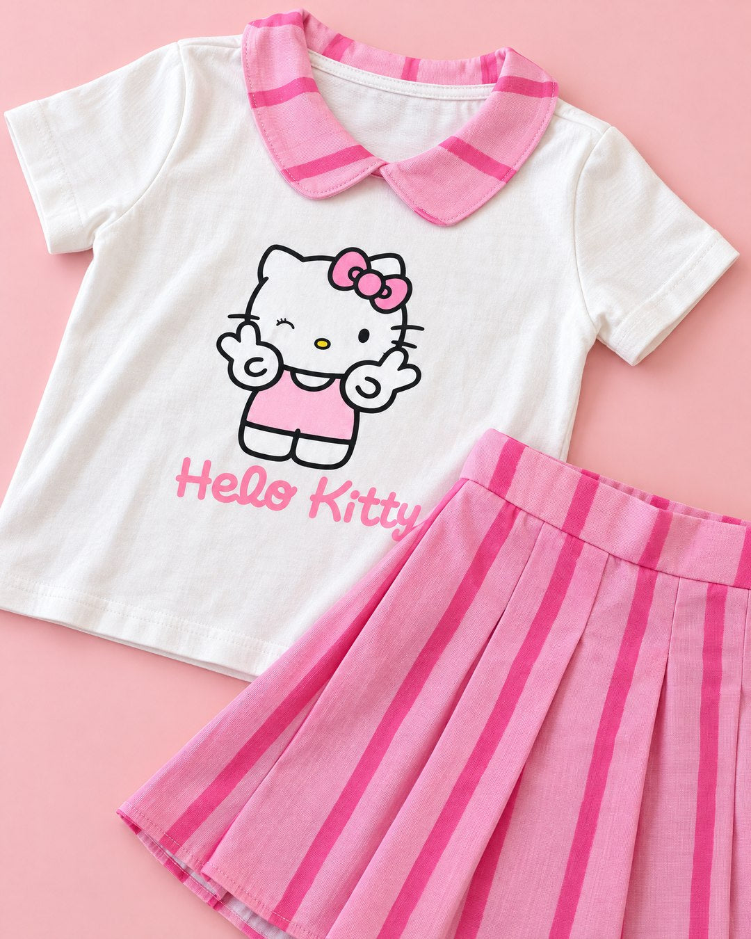 Conjunto Hello Kitty listrado rosa - foto 2