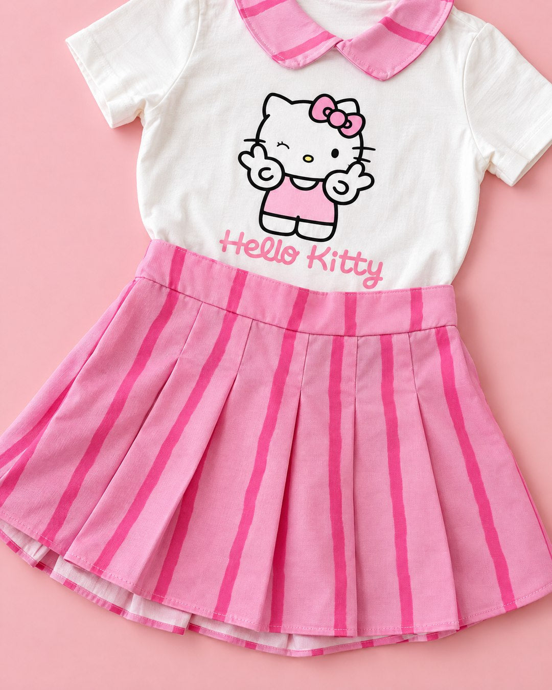 Conjunto Hello Kitty listrado rosa - foto 3