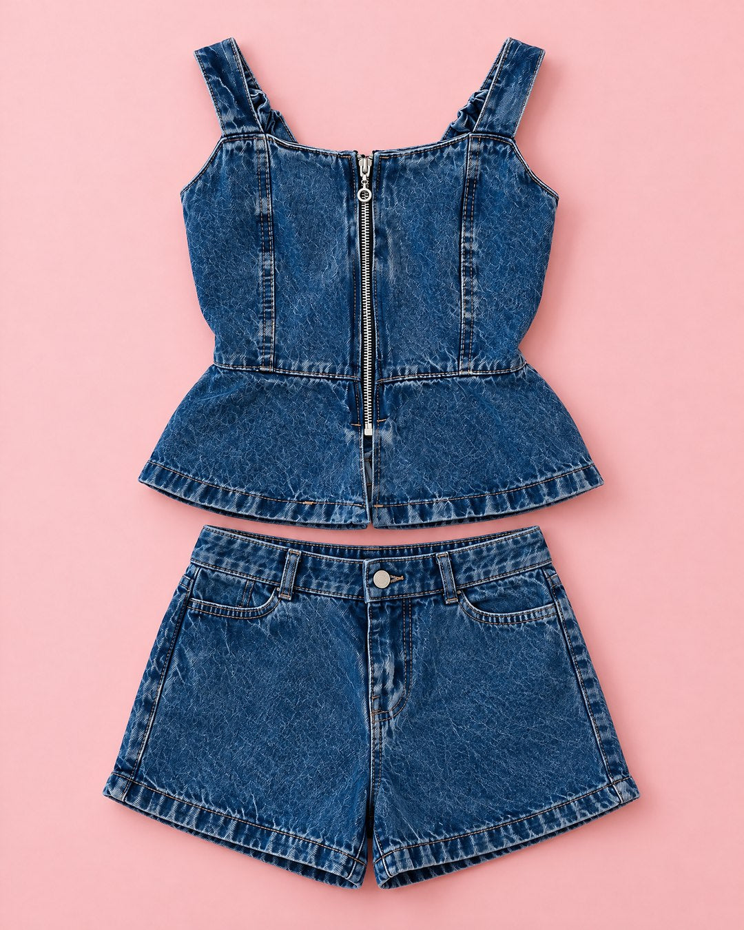 Conjunto Jeans com Blusa Peplum - foto 1