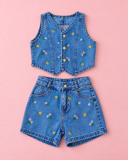 Conjunto jeans floral - foto 1