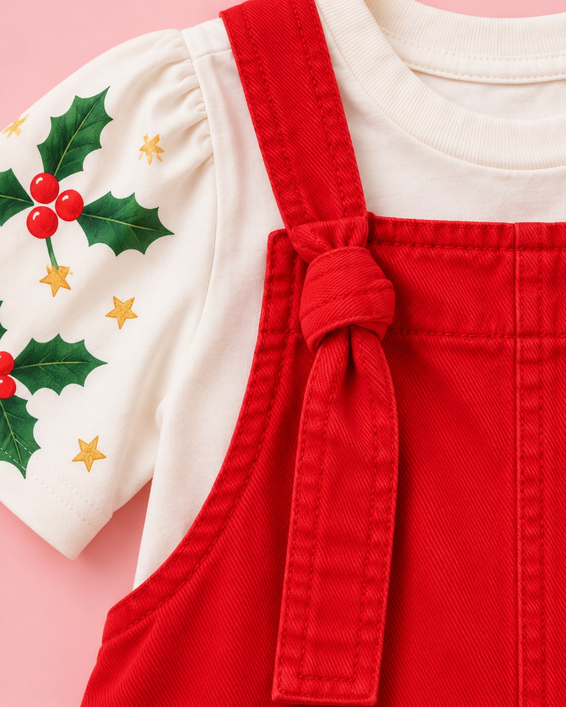 Jardineira Vermelha + Blusa Natal Feliz - foto 2
