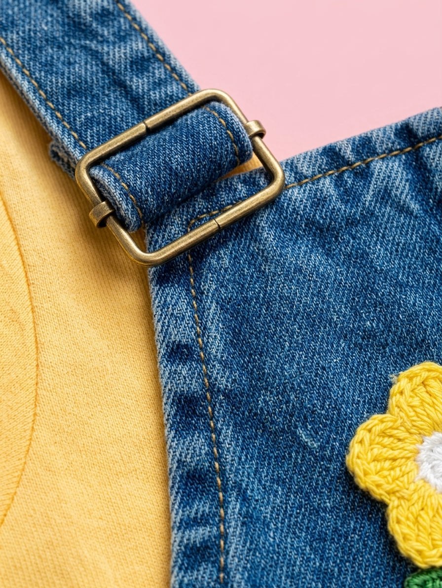 Salopete jeans com blusa amarela - foto 2