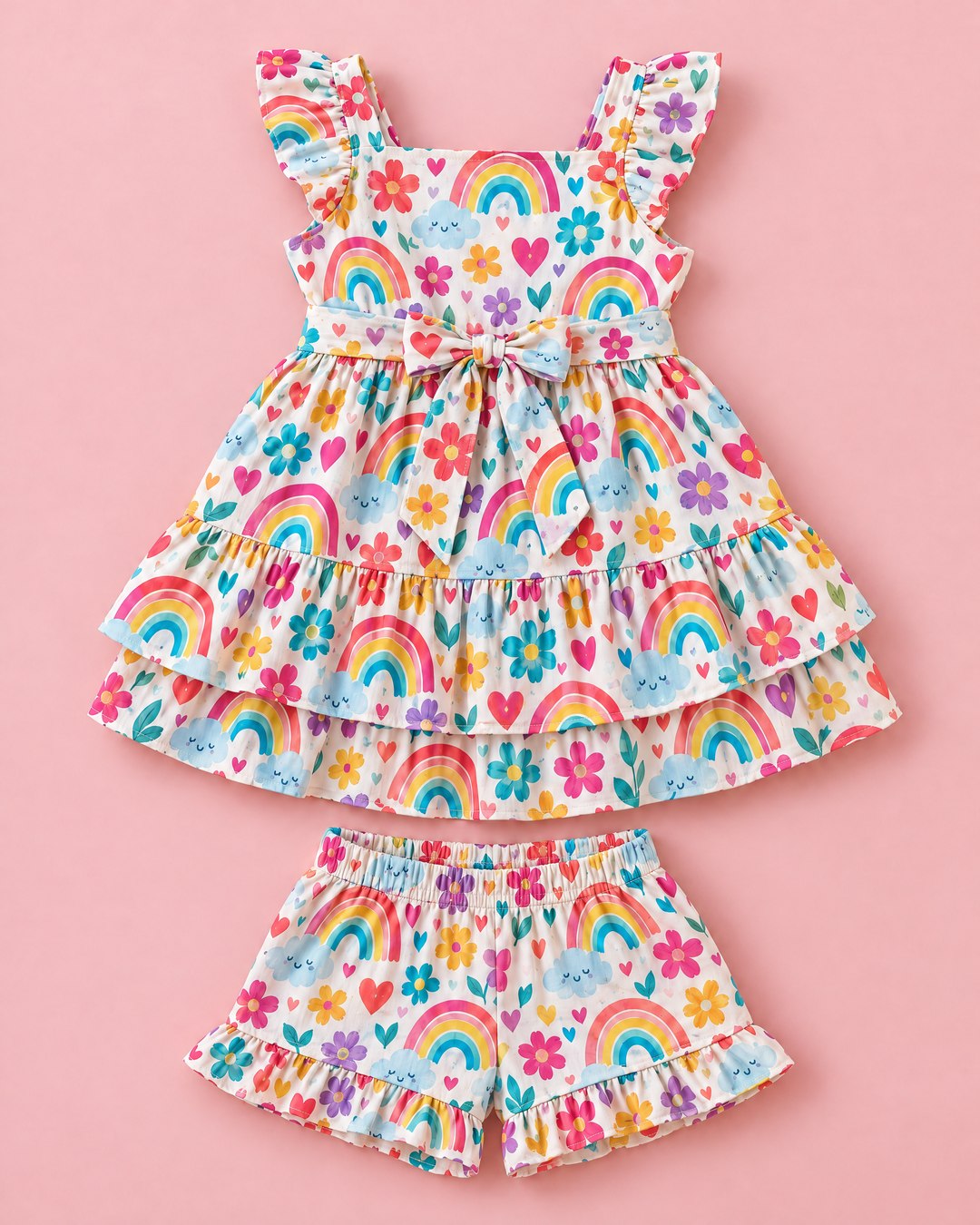 Vestido e short arco-íris floral - foto 2