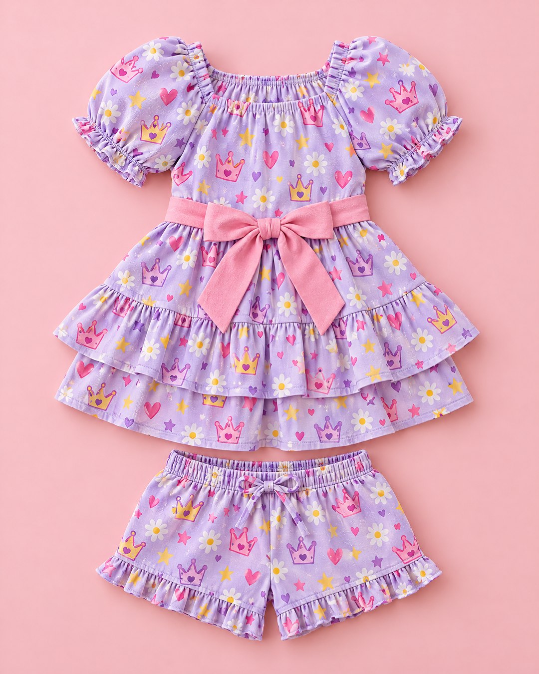 Vestido e short de coroas e flores - foto 1