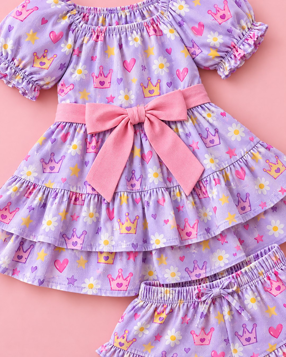 Vestido e short de coroas e flores - foto 3