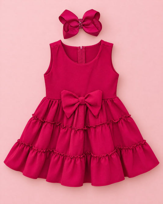 Vestido Fúcsia com Laço - foto 1