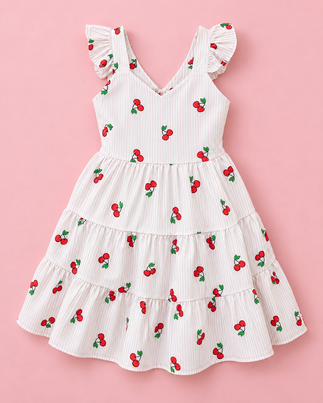 Vestido listrado de cerejas - foto 1