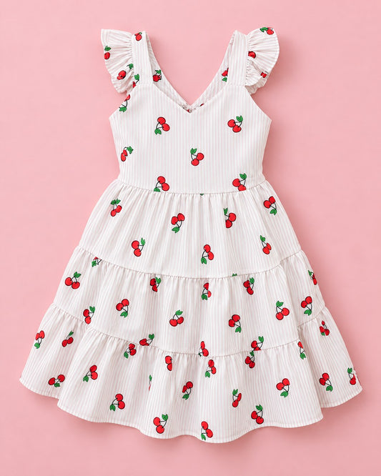 Vestido listrado de cerejas - foto 1