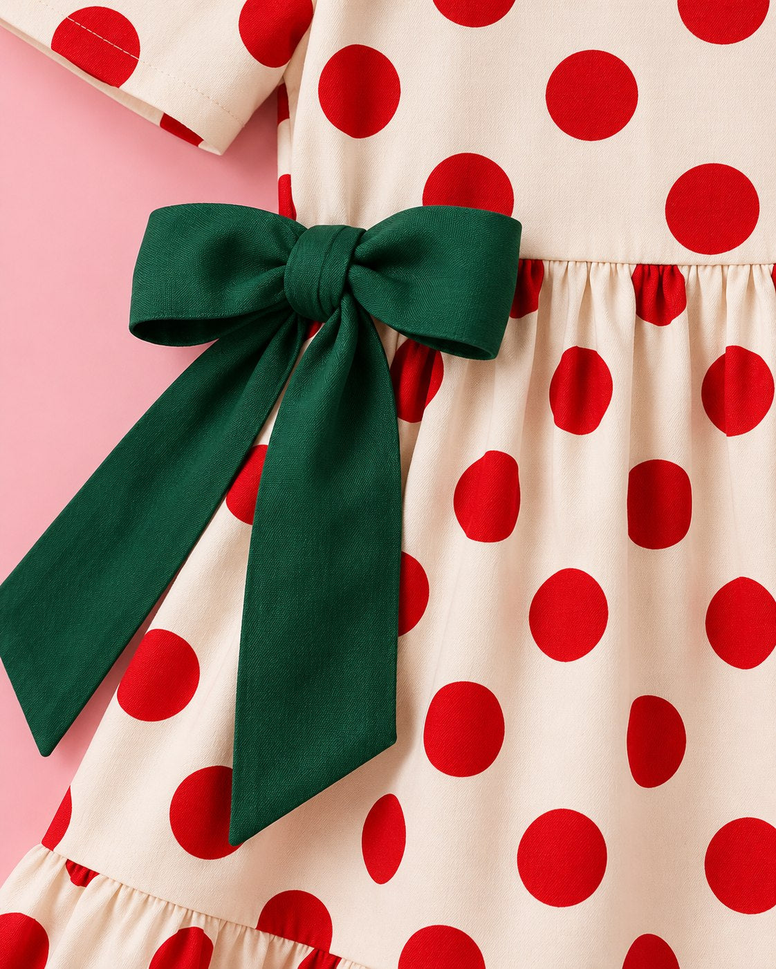 Vestido Poá Natal com Laços - foto 2